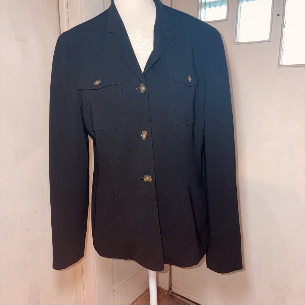 Jones New York Black Blazer with Gold Buttons